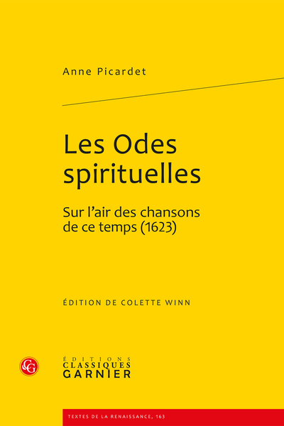 Les Odes spirituelles. Sur l’air des chansons de ce temps (1623)