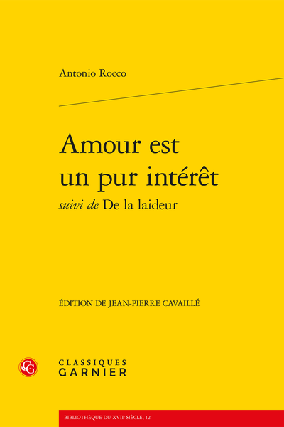 Amour est un pur intérêt. suivi de De la laideur