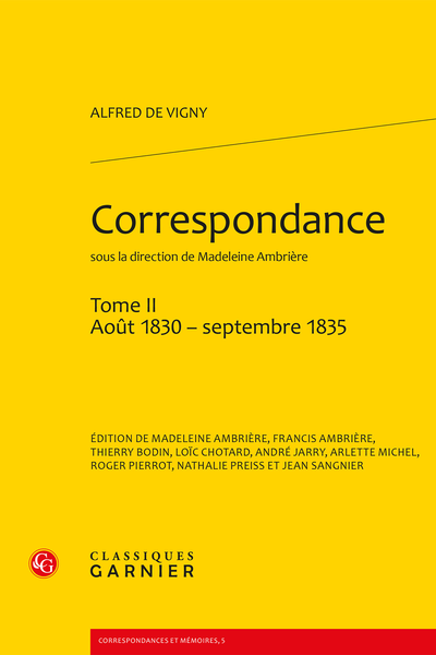 Correspondance. Tome II. Août 1830 - septembre 1835