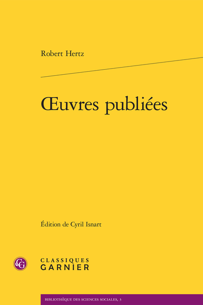 Hertz (Robert) - Œuvres publiées