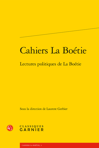 Lectures politiques de La Boétie