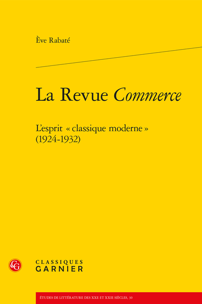 La Revue Commerce. L’esprit « classique moderne » (1924-1932)
