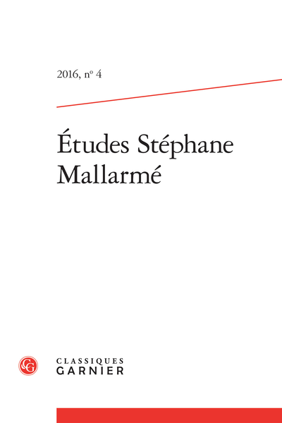 Études Stéphane Mallarmé. 2016, n° 4. varia