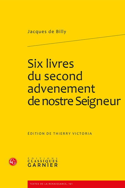 Six livres du second advenement de nostre Seigneur