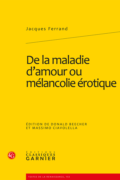 De la maladie d’amour ou mélancolie érotique