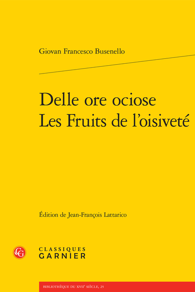 Delle ore ociose Les Fruits de l’oisiveté