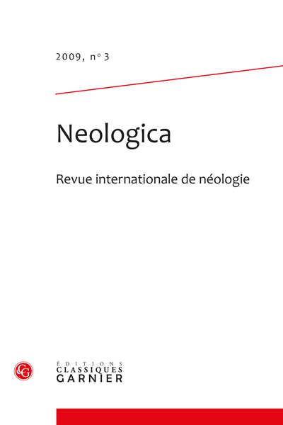 Neologica. 2009, n° 3. Revue internationale de néologie