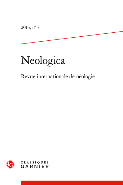 Neologica. 2013, n° 7. Revue internationale de néologie