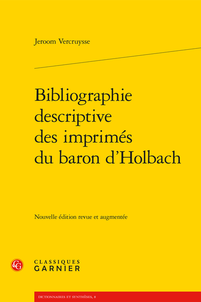 Bibliographie descriptive des imprimés du baron d’Holbach