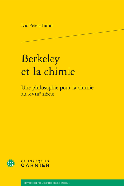 Berkeley et la chimie. Une philosophie pour la chimie au XVIIIe siècle
