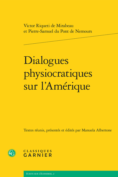 Dialogues physiocratiques sur l’Amérique