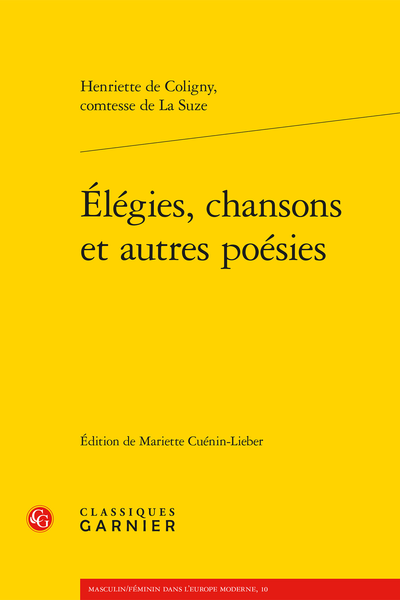 Élégies, chansons et autres poésies