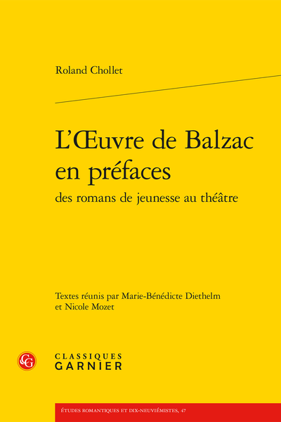 L’Œuvre de Balzac en préfaces des romans de jeunesse au théâtre