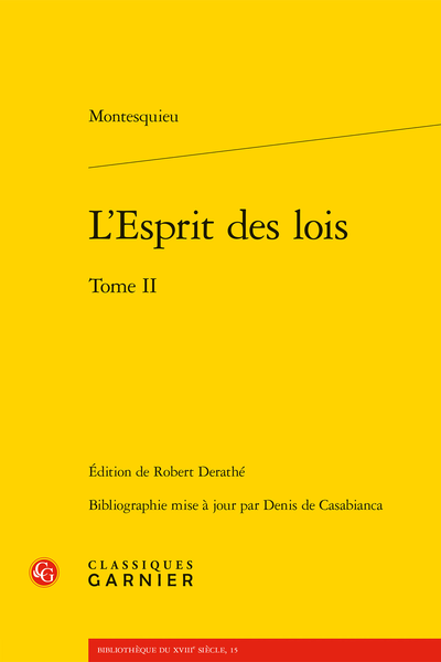 L’Esprit des lois. Tome II