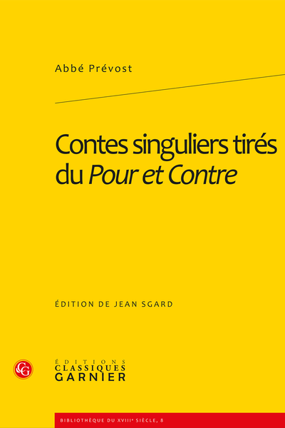 Contes singuliers tirés du Pour et Contre