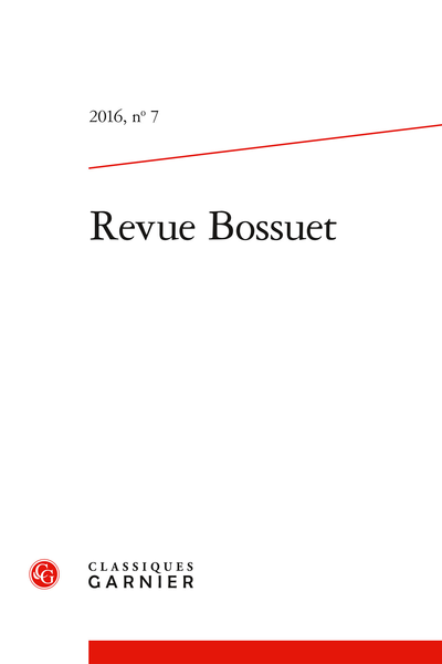 Revue Bossuet. 2016 Littérature, culture, religion, n° 7. varia