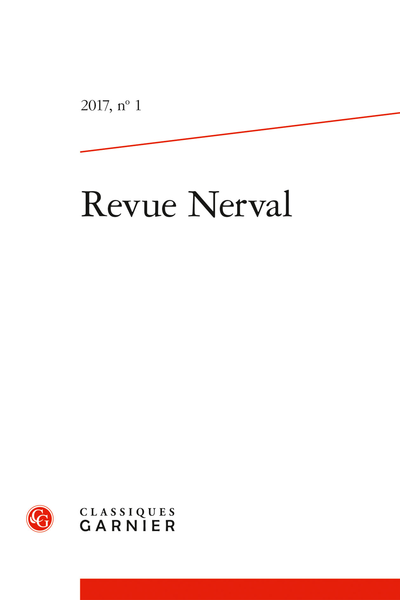 Revue Nerval. 2017, n° 1. varia