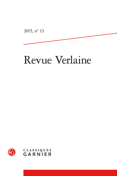 Revue Verlaine. 2015, n° 13. varia