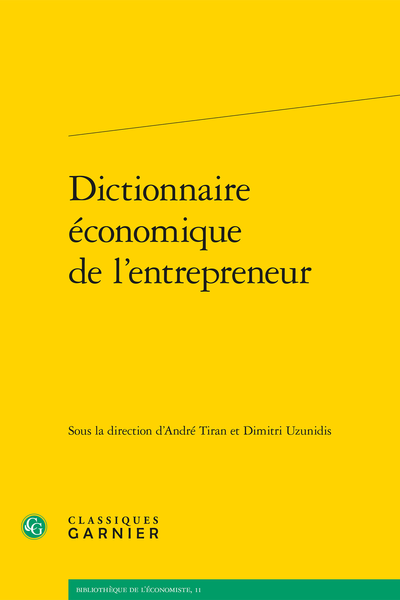 Dictionnaire économique de l’entrepreneur
